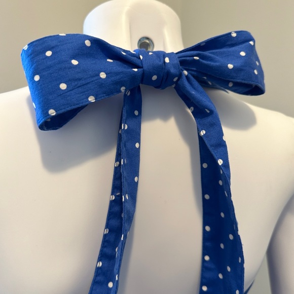 🌟Host Pick🌟 Hell Bunny Vixen Blue Polkadot Dress Rockabilly Pinup Preloved - Picture 5 of 13